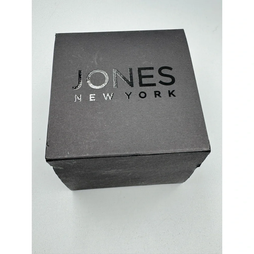 Jones New York Analog Wrist Watch Women 3ATM Silver Tone Black‎ Dial JNYW2419L